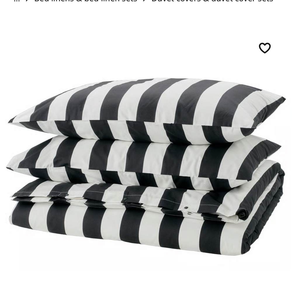 IKEA Monochrome Striped Duvet Cover Set